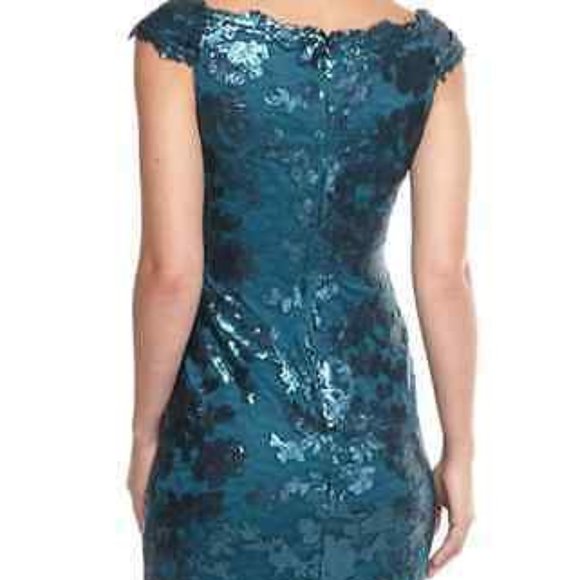 NWT WOMEN Adrianna Papell Deep Blue Sequin Dress - Picture 6 of 8
